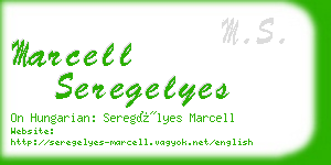 marcell seregelyes business card